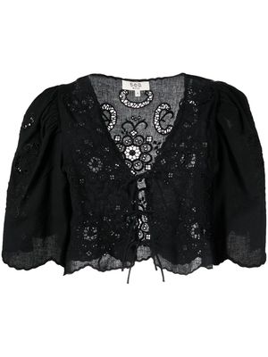 Sea Kiara cut out-detail cropped blouse - Black