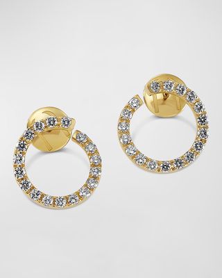 Sea Leaf 18K Yellow Gold Earrings with Diamonds