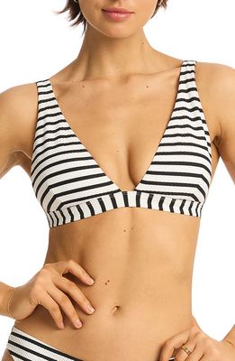 Sea Level Amalfi Triangle Bikini Top in Black 