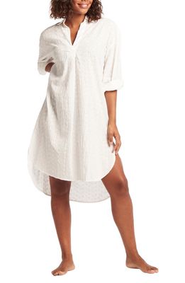 Sea Level Eyelet Voile Cover-Up Shirtdress in White