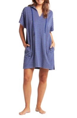 Sea Level Marina Cover-Up Hooded Poncho in Royal