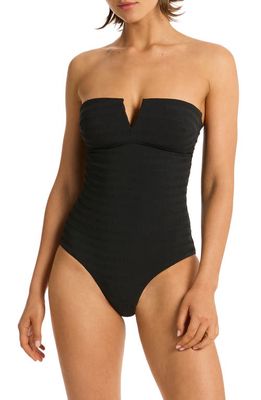 Sea Level Palisades V-Wire One-Piece Swimsuit in Black 