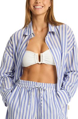 Sea Level Sails Beach Stripe Cover-Up Tunic in Royal