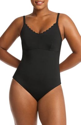 Sea Level Scalloped DD-Cup & E-Cup Underwire One-Piece Swimsuit in Black