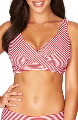 Sea Level Sorrento Stripe Bikini Top in Red