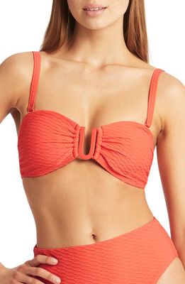 Sea Level U-Bar Bikini Top in Tangerine