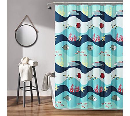 Sea Life 72" x 72" Shower Curtain by Lush Decor