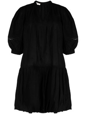 Sea Loren V-neck cotton minidress - Black
