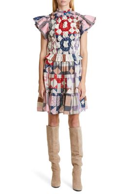 Sea Nohr Quilted Patchwork Cotton Dress in Multi