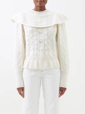 Sea - Pernilla Popcorn-knit Wool Sweater - Womens - Cream