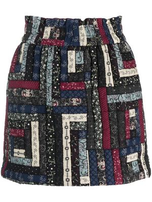 Sea quilted-finish high-waisted skirt - Black