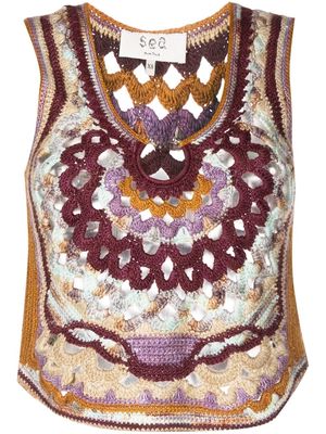 Sea Ryan crochet blouse - Brown