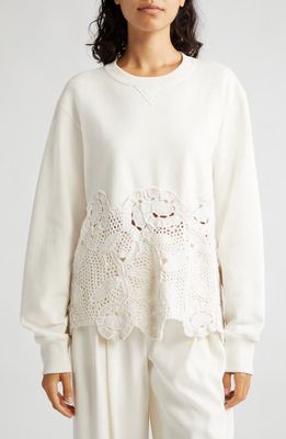 Sea Serita Crochet Sweatshirt in Cream