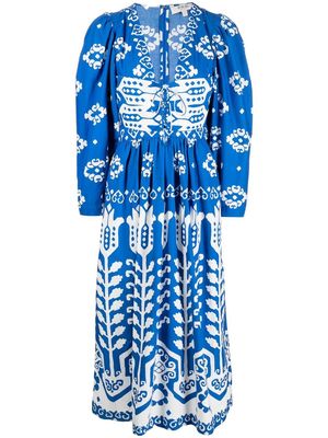 Sea Sonia patterned midi dress - Blue