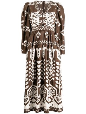 Sea Sonia patterned midi dress - Brown