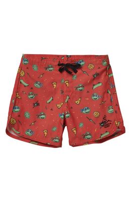 SEAESTA SURF x Teenage Mutant Ninja Turtles® Kids' Retro Style Board Shorts in Red