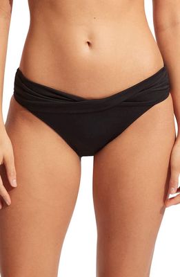 Seafolly Collective Twist Band Hipster Bikini Bottoms in Black