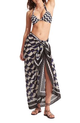 Seafolly Modern Take Cotton Cover-Up Pareo in Black