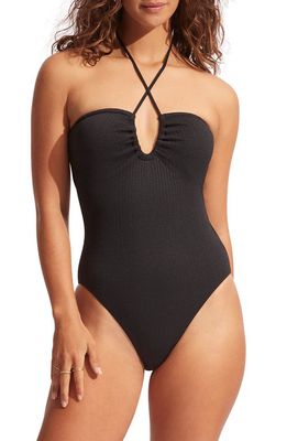 Seafolly Seadive Keyhole One-Piece Swimsuit in Black