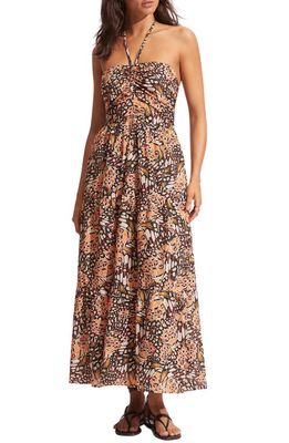 Seafolly Take Flight Tiered Cover-Up Maxi Dress in Mandarin