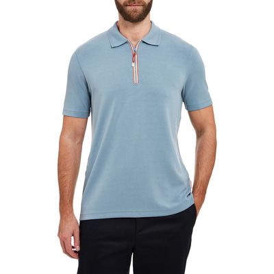 Sealskinz Shipdham Modal Blend Quarter Zip Polo in Blue 