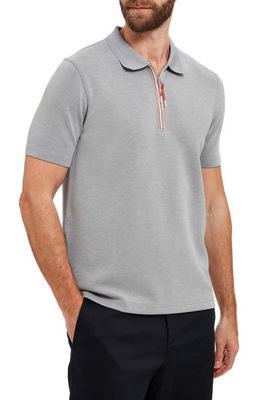 Sealskinz Shipdham Modal Blend Quarter Zip Polo in Grey Marl 