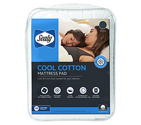 Sealy Cool Cotton Mattress Pad-Queen