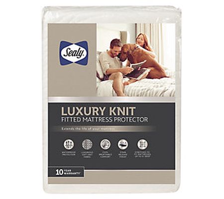 Sealy Luxury Knit Mattress Protector-Queen