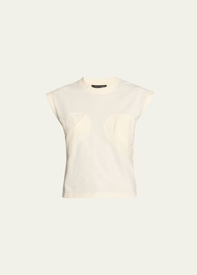 Seamed Up Bustier Cap-Sleeve T-Shirt