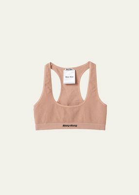 Seamless Jacquard Logo Cropped Top