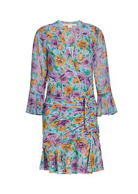 Sean Floral-Printed Ruched Dress