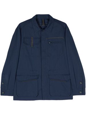 Sease button-up herringbone shirt jacket - Blue