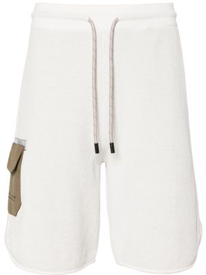 Sease contrasting-pocket 3D-knit track shorts - White