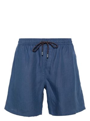 Sease drawstring-waist hemp shorts - Blue