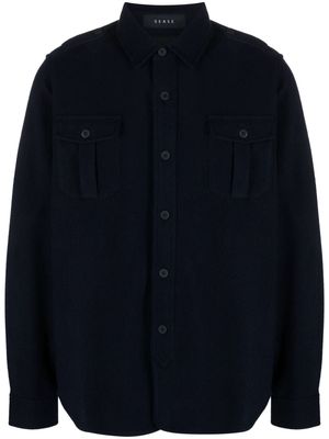 Sease virgin wool-blend shirt jacket - Blue