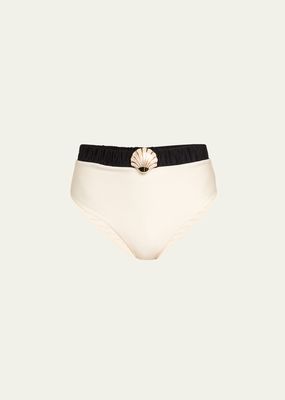 Seashell High-Waist Bikini Bottoms