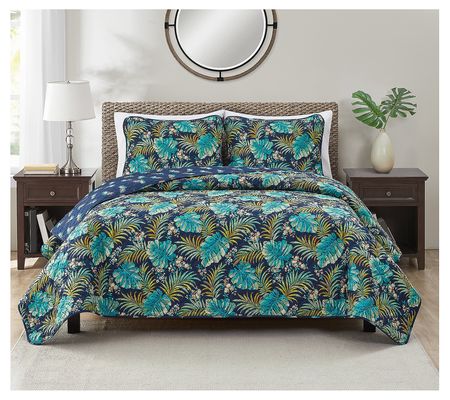 Seaside Villa Key West Reverse Microfiber Quilt Set- King