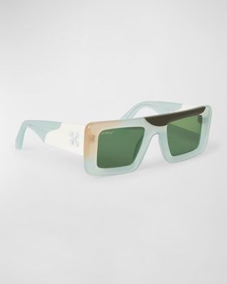 Seattle Flat-Top Acetate Rectangle Sunglasses