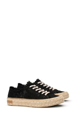 SeaVees Coronado Espadrille Sneaker in Black Fabric