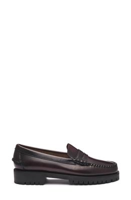 Sebago Dan Lug Waterproof Platform Loafer in Brown And Burgundy