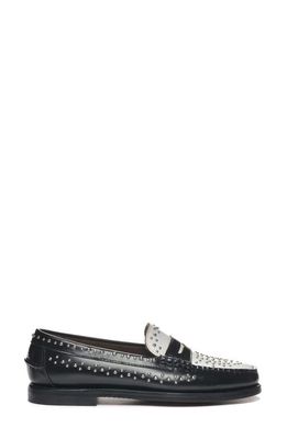 Sebago Dan Stud Loafer in Black/White 