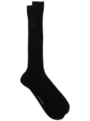 Sebago fine-ribbed calf-length socks - Black
