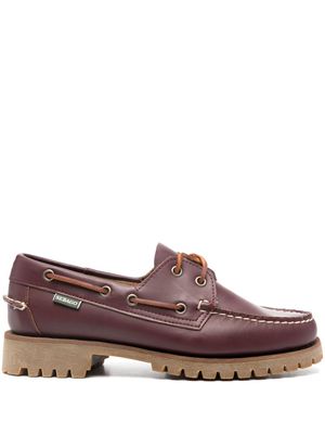 Sebago rope-detailed leather loafers - Red
