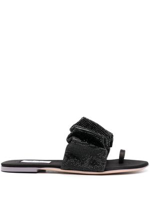 Sebastian Milano flat leather sandals - Black