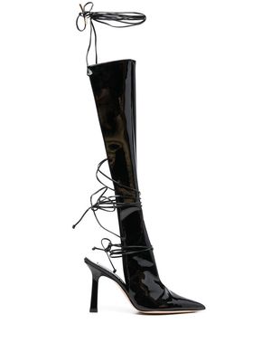 Sebastian Milano lace-up knee-length boots - Black