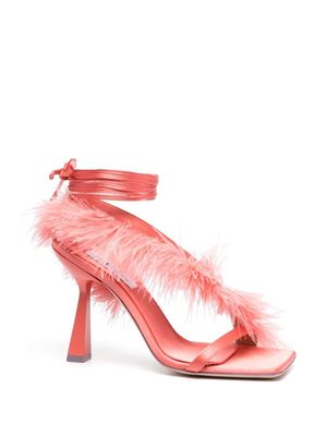 Sebastian Milano Marie A. 110mm feather-trim sandals - Pink