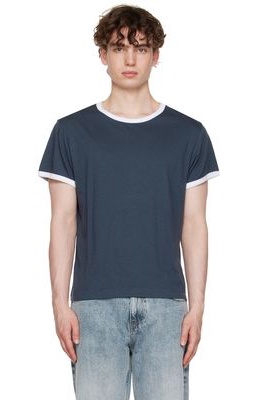 Second/Layer SSENSE Exclusive Navy Ringer T-Shirt