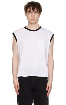 Second/Layer White Ringer Tank Top