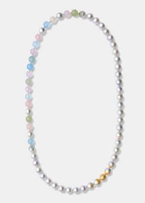 Sectional Pearl Necklace with Mixed Beryl