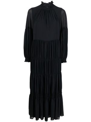 See by Chloé long-sleeve tiered-skirt dress - Black